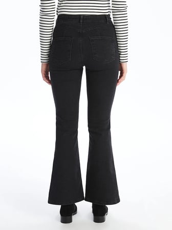 LCW Jeans Siyah Mars Flare Kadın Jean Pantolon