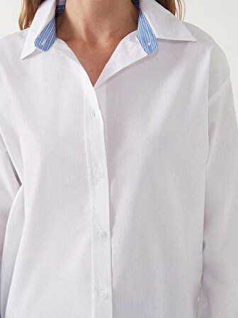 LCW Vision EKRU Oversize Kadın Gömlek