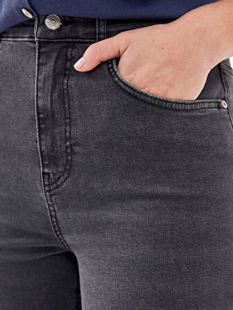 LCW Jeans GRİ Mars Flare Kadın Jean Pantolon