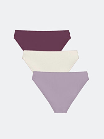 LCW DREAM Mürdüm Baskılı Bikini Külot 3'lü Paket