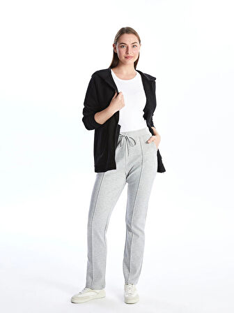 LCWAIKIKI Basic Gri Kadın Beli Lastikli Düz Eşofman Altı