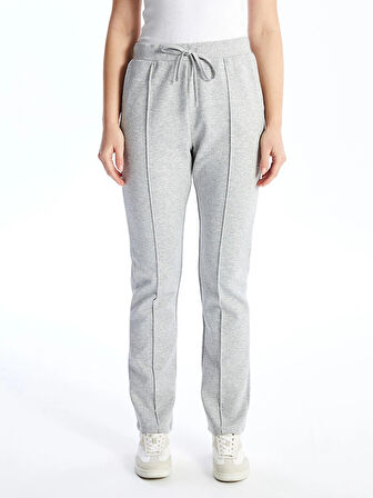 LCWAIKIKI Basic Gri Kadın Beli Lastikli Düz Eşofman Altı