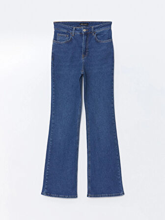 LCW Modest İNDİGO Mars Flare Kadın Jean Pantolon