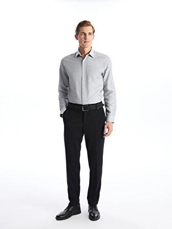 LCWAIKIKI Formal Gri Slim Fit Uzun Kollu Erkek Gömlek