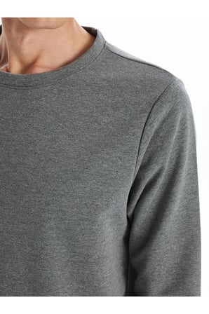 LC WAIKIKI Antrasit Bisiklet Yaka Uzun Kollu Erkek Sweatshirt