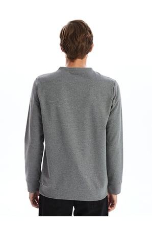 LC WAIKIKI Antrasit Bisiklet Yaka Uzun Kollu Erkek Sweatshirt