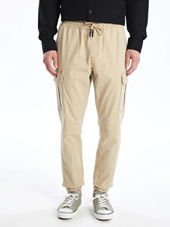 LCW Casual BEJ Standart Kalıp Gabardin Erkek Kargo Pantolon