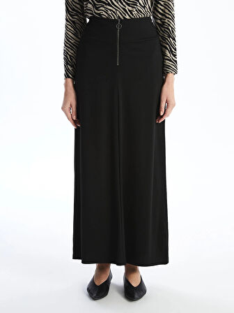 LCW Grace SİYAH Beli Fermuarlı A Kesim Kadın Etek