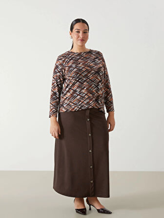 LCW Grace KAHVERENGİ Beli Lastikli Kadın Etek