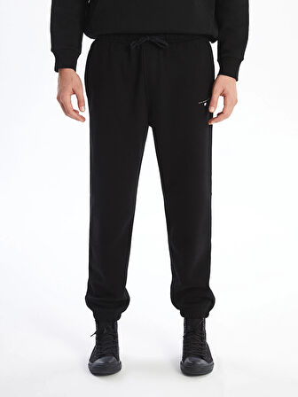 XSIDE Siyah Rahat Kalıp Erkek Kalın Jogger Eşofman Altı