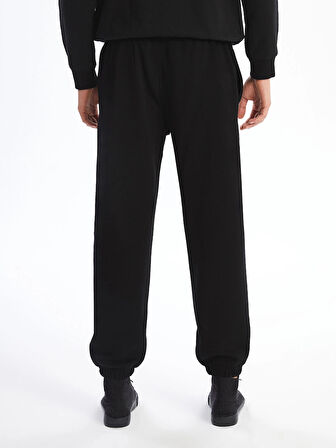 XSIDE Siyah Rahat Kalıp Erkek Kalın Jogger Eşofman Altı