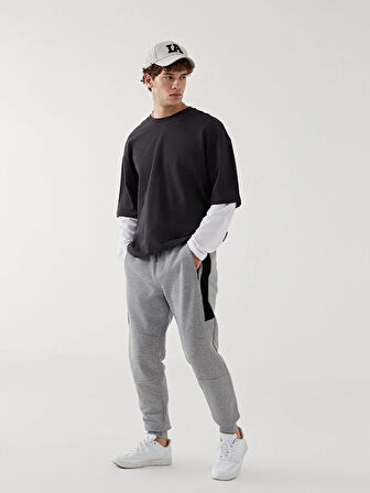 LCW Casual Gri Standart Kalıp Erkek Kalın Jogger Eşofman Altı