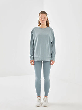 XSIDE ACTIVE Yeşil Bisiklet Yaka Oversize Kadın Sweatshirt