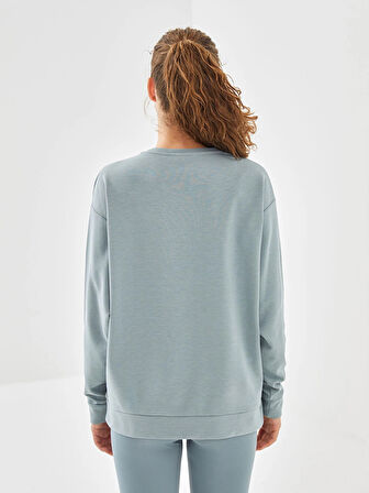 XSIDE ACTIVE Yeşil Bisiklet Yaka Oversize Kadın Sweatshirt