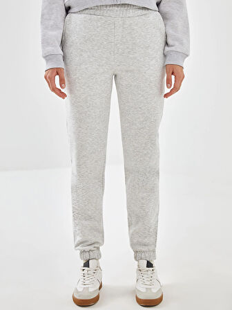 XSIDE ACTIVE Gri Beli Lastikli Kadın Kalın Jogger Spor Eşofman Altı