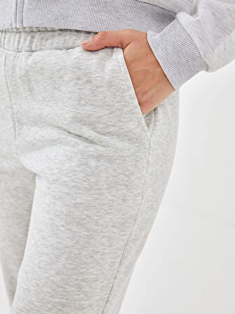XSIDE ACTIVE Gri Beli Lastikli Kadın Kalın Jogger Spor Eşofman Altı
