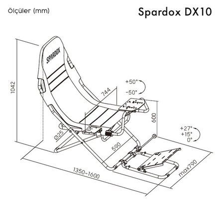 Spardox DX10 Katlanabilir Yarış Simülatörü Kokpiti