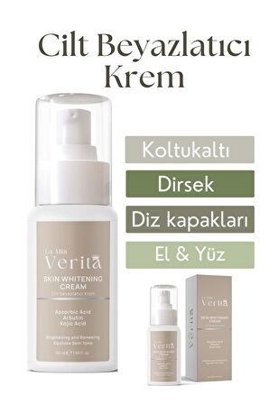 Cilt Beyazlatıcı Aydınlatıcı Glutatyonlu Leke Karşıtı Krem Kolajen, Niacinamide, Kojik Asitli 50 ml