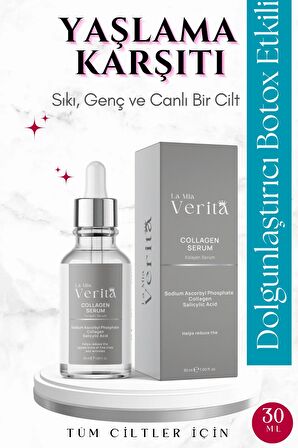 la mia verita Yaşlanma ve Kırışıklık Karşıtı Sıkı, Genç Canlı Bir Cilt için Kolajen Serum 30ml