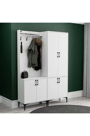 Mezza SET 5000-5030 ROYAL 6 KAPAKLI 9 ASKILI PORTMANTO BEYAZ
