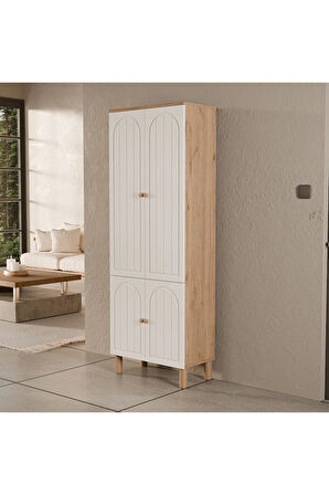 Mezza 5084 RAPSODY 4 KAPAKLI (MEMBRAN) 5 ASKILI BOHEM PORTMANTO SEPET-BEYAZ