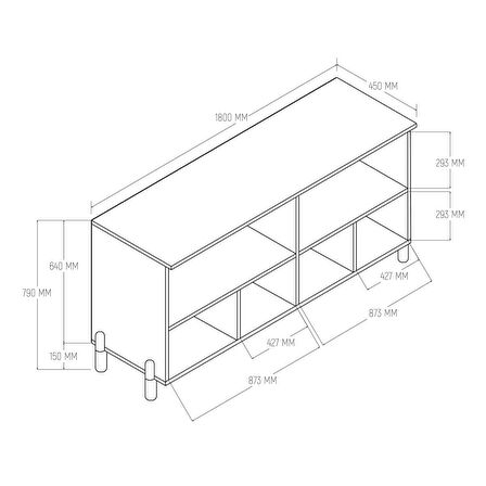 1740 Napoli 180 Cm (Membran MDF Kapaklı) Bohem Konsol Sepet - Beyaz