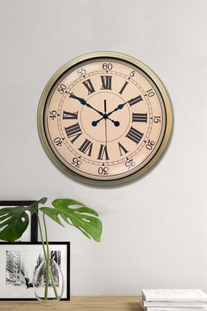 Nostalji Stil 40 cm Metal Eskitme Duvar Saati