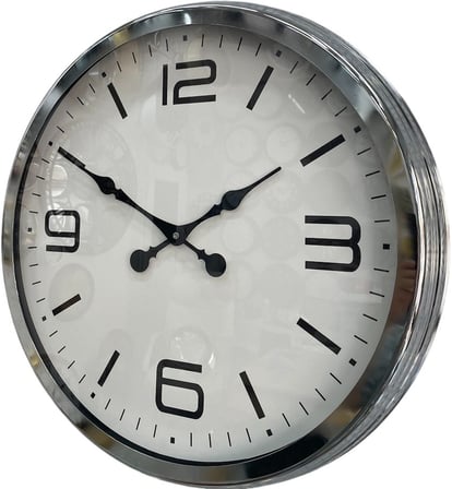 60 cm Krom Metal Dizayn Duvar Saati
