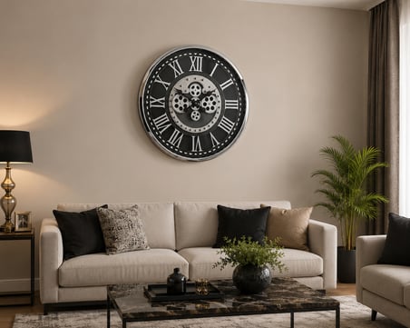 Victoria Krom 70 x 70 cm Çarklı Duvar Saati