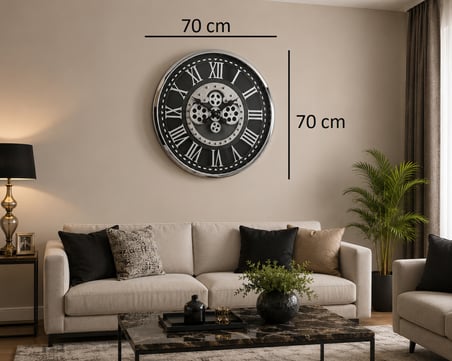 Victoria Krom 70 x 70 cm Çarklı Duvar Saati