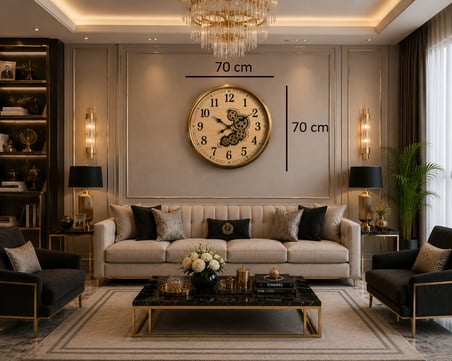 Prestij Gold 70 x 70 cm Çarklı Duvar Saati