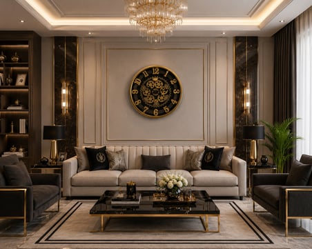 Gold Majesty 70 x 70 cm Çarklı Duvar Saati