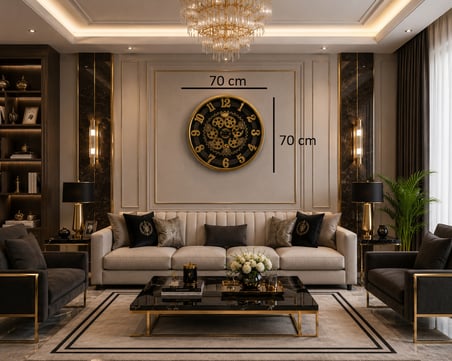 Gold Majesty 70 x 70 cm Çarklı Duvar Saati