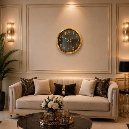 Gold Luxury Aynalı 40 x 40 cm Duvar Saati