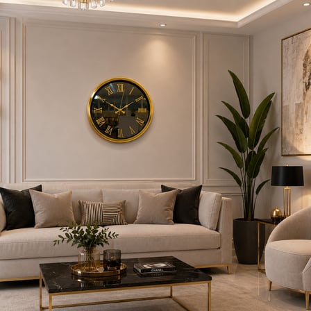 Gold Majestic Aynalı 40 x 40 cm Duvar Saati