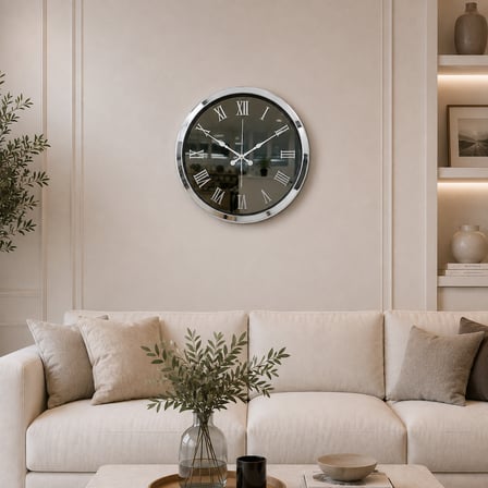 Krom Platinum Aynalı 40 x 40 cm Duvar Saati