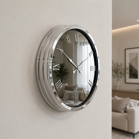Krom Platinum Aynalı 40 x 40 cm Duvar Saati