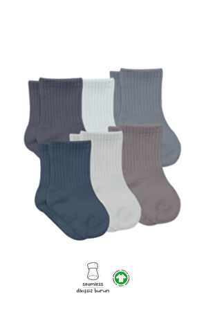 Bistyle Colors 6lı Penye Düz Soket Çorap BS6000 Antrasit