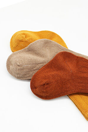 Bistyle 3lü Dizaltı Çorap BS3000 Hardal