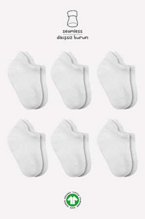 Bistyle 6lı Basic Sneakers Soket Çorap 6108 Beyaz