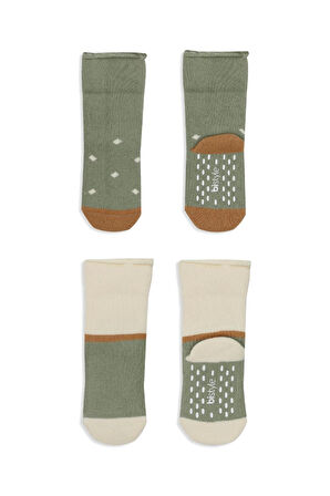 Bistyle Puanlı Kaymaz Havlu Soket Çorap 2'Li BS10502 Nil