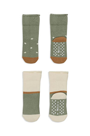 Bistyle Puanlı Kaymaz Havlu Soket Çorap 2'Li BS10502 Nil