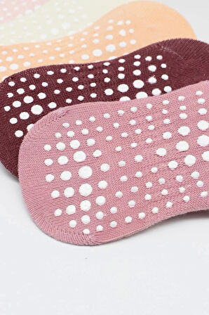 6'lı Sneakers Kaymaz Penye Çorap Bs20102 Gül Kurusu