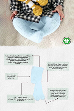 Derby Basic Tekli Penye Külotlu Çorap Bs50102b Mavi