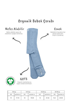 Tekli Kaymaz Basic Külotlu Çorap  Mavi