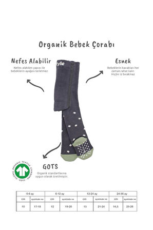 Bistyle Tekli Puan Kaymaz Havlu Külotlu Çorap Bs50502 Antrasit