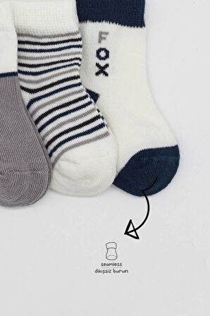Bistyle 3'lü Penye Soket Çorap Bs10109 Gri