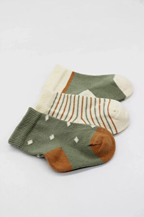 3'lü Penye Kız Soket Çorap Bs10112 Nil