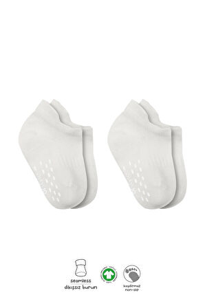 Bistyle 2'li Sneakers Kaymaz Basic Penye Çorap Bs20103 Ekru Ekru