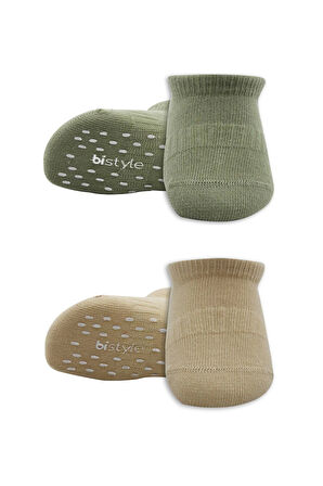 Bistyle 2'li Sneakers Kaymaz Colours Penye Çorap Bs20104 Nil Bej